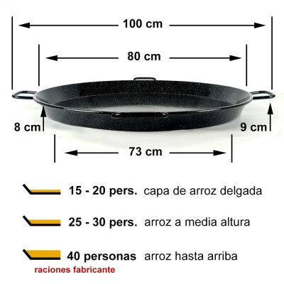 Paellera esmaltada de 80 cm El Cid
