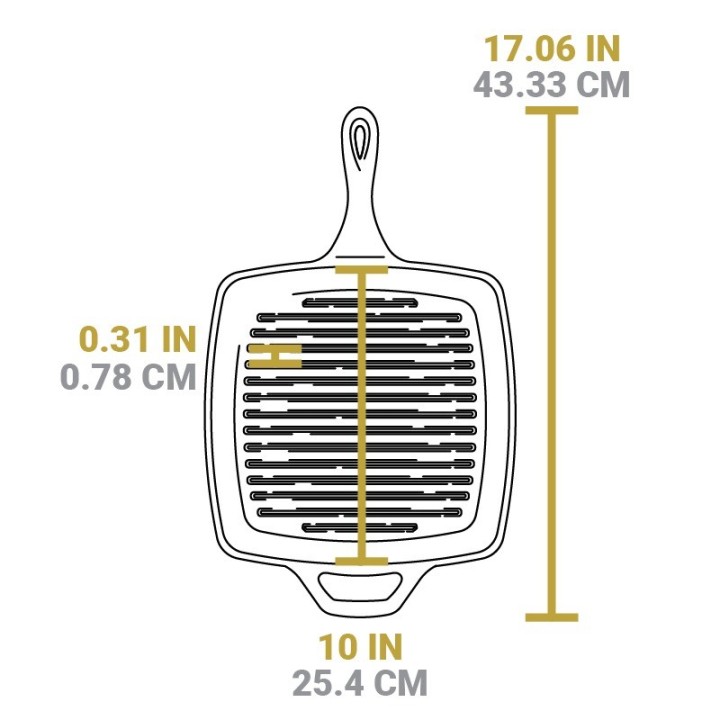Grill rayas hierro fundido Lodge 27cm | Paelleros Roger