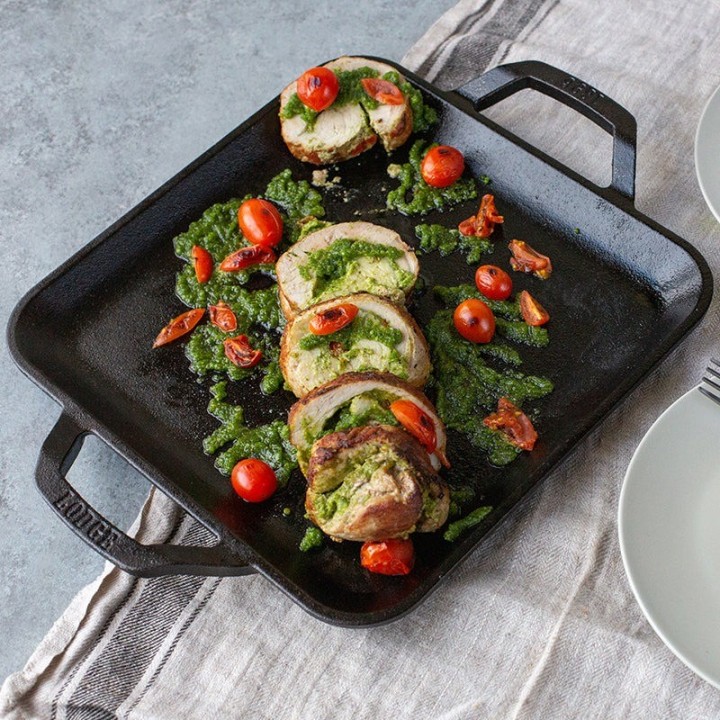 Plancha lisa cuadrada con asas 28cm | Paelleros Roger