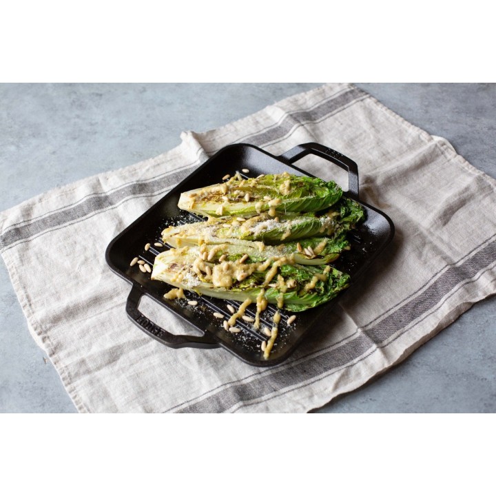 Plancha rayas cuadrada con asas 28cm | Paelleros Roger