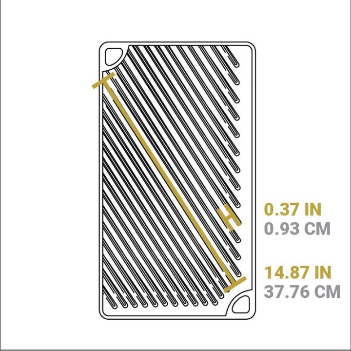 Plancha rectangular reversible hierro fundido Lodg3 42x24 cm | Paelleros Roger