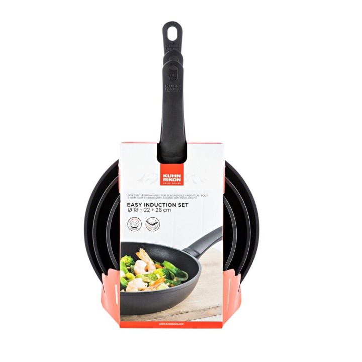 Set de 3 Sartenes Kuhn Rikon Easy Induction 18/22/26 cm | Paelleros Roger