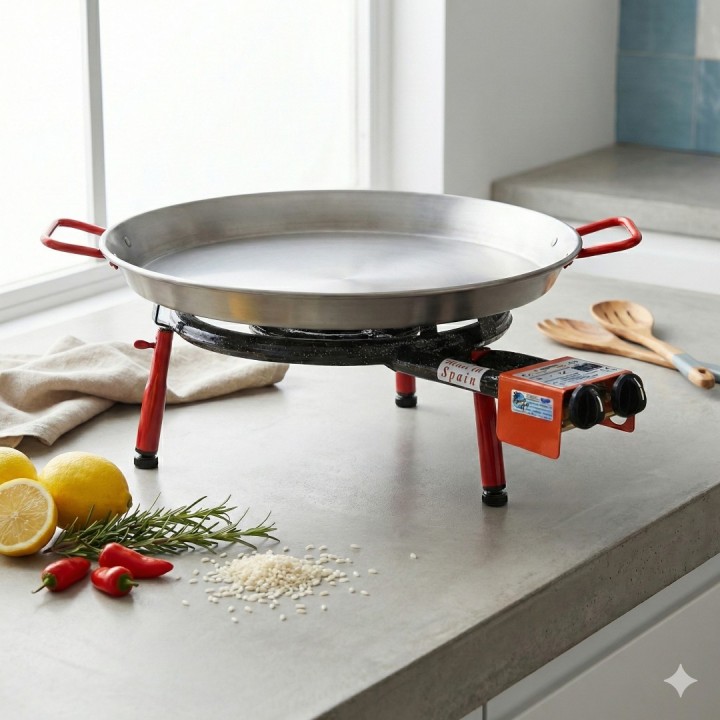 Kit Super Paellero + Paella para 8 personas + patas encimera