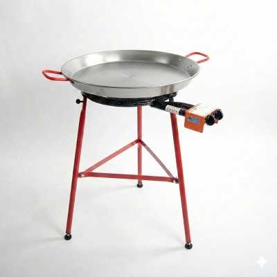 Kit Super para 8 personas - Paellero 40cm + Paellera tradicional 60 cm + Trípode reforzado