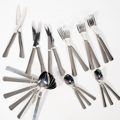 Pack Cubertería Arcos Monobloc 24 piezas - 6 Servicios Completos