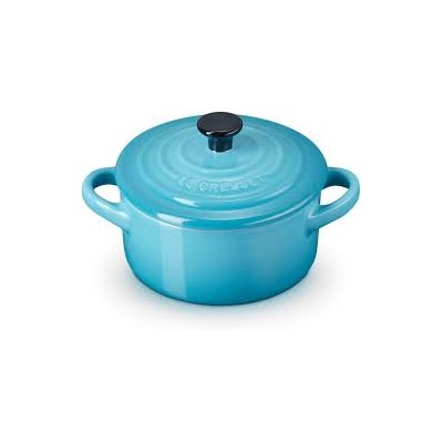Mini Cocotte Redonda de Gres Azul Caribe 10 cm - Le Creuset