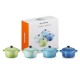 Set de 4 Mini Cocottes de Cerámica 10 cm - Colores Fríos