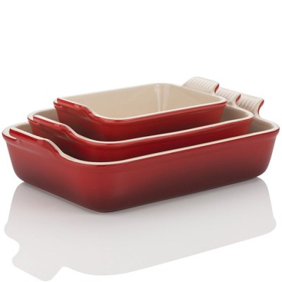 Set de 3 Bandejas Rectangular Classic Cereza (18, 25 y 32 cm)