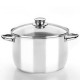Olla de acero inoxidable 32 cm con tapa de cristal Monix Optima