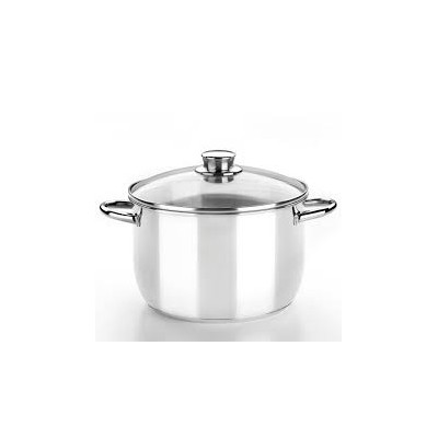 Olla de acero inoxidable 32 cm con tapa de cristal Monix Optima