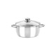 Cacerola de acero inoxidable 32 cm con tapa de cristal Monix Optima