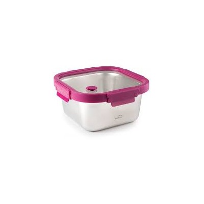 Recipiente hermético cuadrado Etern Lacor de acero inoxidable (640 ml)