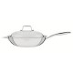 Wok de Acero Inoxidable Tramontina Grano con Antiadherente y Tapa (32 cm)
