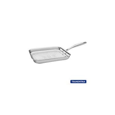 Sartén Parrilla de Acero Inoxidable Tramontina Grano (26x26 cm) con Cuerpo Triple