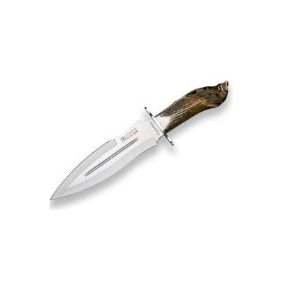 Cuchillo de caza Joker Facochero con puño de ciervo y hoja de 25,5 cm