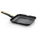 Grill con rayas de aluminio fundido reciclado 28x28 cm BRA Origen (Mango desmontable)