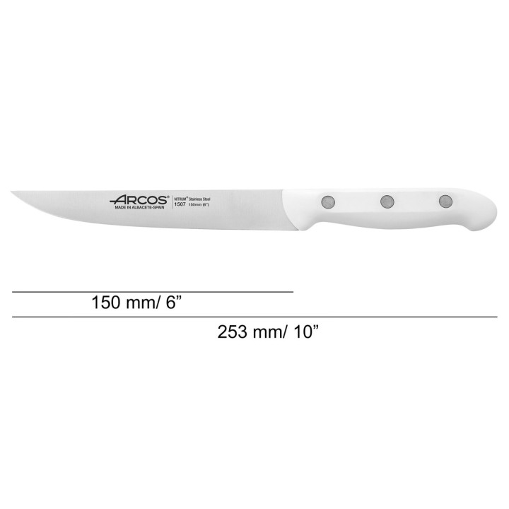Cuchillo cocina 150 mm mango blanco | Paelleros Roger