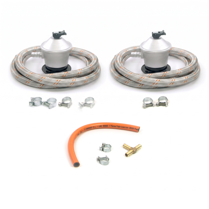 Pack 2 Reguladores + Gomas Metálicas y Llave T para 2 bombonas