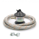 Goma de butano de malla metálica y Regulador 30 mbar con válvula seguridad