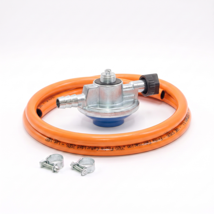 Kit Regulador Camping Gas + Goma y Abrazaderas | PaellerosRoger