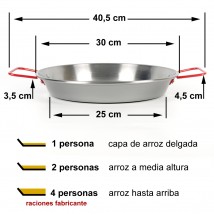 Paella de acero 30cm (1 ración)