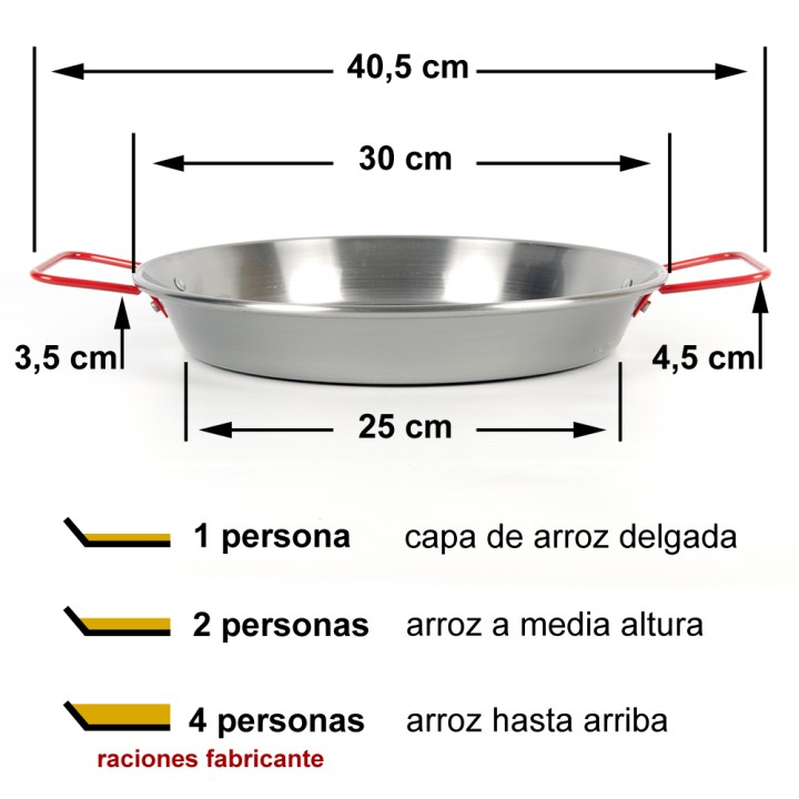 Paella de acero 30cm (1 ración)