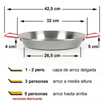 Paellera de hierro 32cm 2 raciones