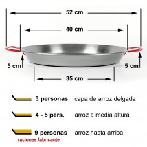 Paellera de hierro 40cm 3 a 4 raciones