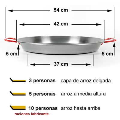 Paella de acero pulido de 42 cm El Cid