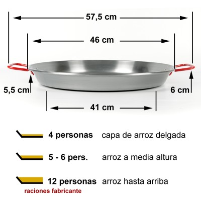 Paella de acero pulido de 46 cm El Cid