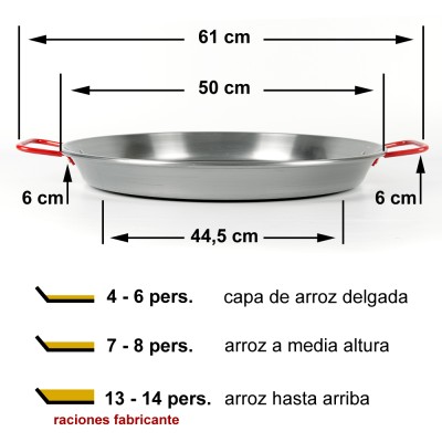 Paella de acero pulido de 50 cm El Cid