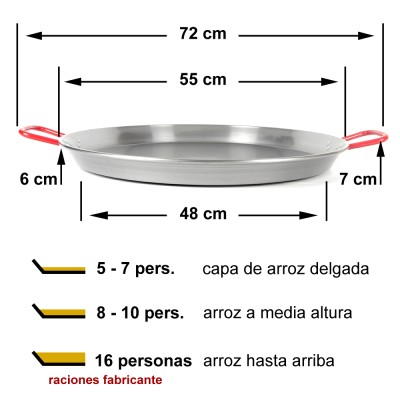 Paella de acero pulido de 55 cm El Cid