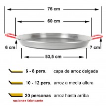 Paella de hierro 60cm 9 o 12 personas