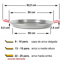 Paellera de hierro 65cm 10 a 13 personas