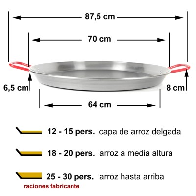 Paella de acero pulido de 70 cm El Cid