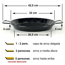 Paellera esmaltada 32cm 2 raciones