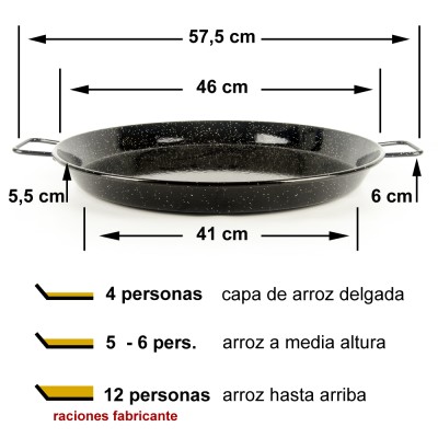 Paellera esmaltada de 46 cm El Cid