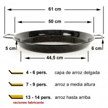 Paella esmaltada 50cm de 6 a 8 raciones