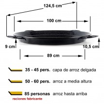 Paellera esmaltada 100cm - 35 a 60 raciones