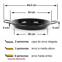 Paellera para 2, 3 o 6 plazas