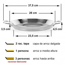 Paellera para 1 o 3 personas