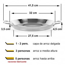 Paellera para 1, 3 o 5 personas