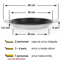 Paellera para 2, 4 o 7 personas