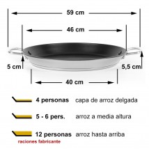 Paellera para 4 personas. 12 raciones a máxima altura