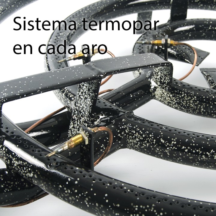 Paellero de gas 60 cm con sistema de seguridad Termopar en cada fuego