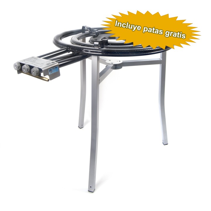 Paellero 70 cm con 2 reguladores y malla metalica para uso interior