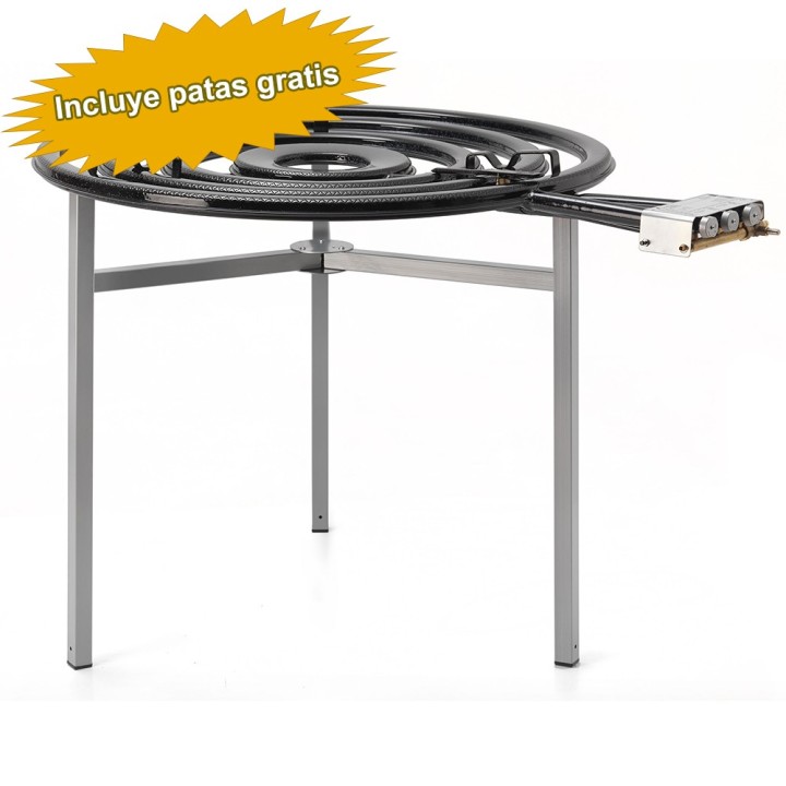 Paellero 90 cm con 2 reguladores y malla metalica para uso interior