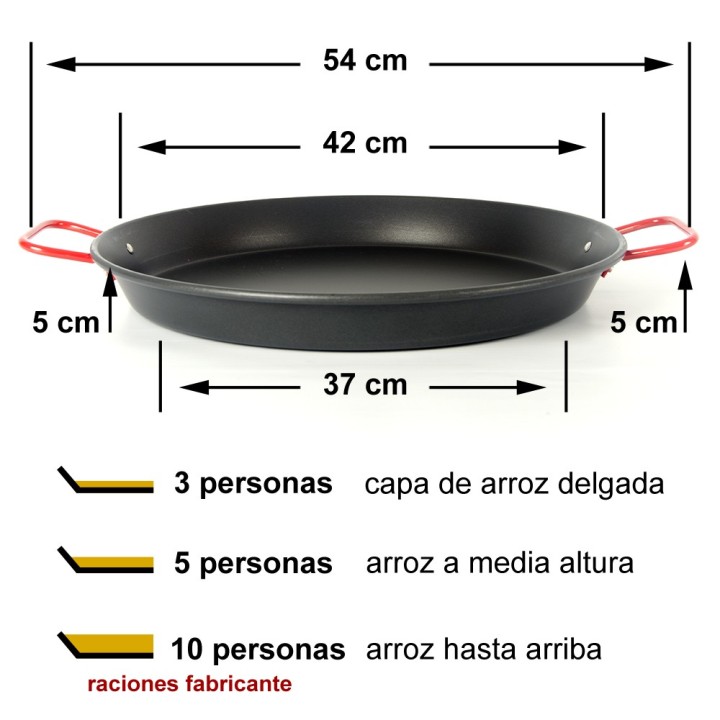 Paella antiadherente de 42cm [3 - 4 personas] | Paelleros Roger