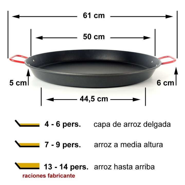 Paella antiadherente de 50cm [6 - 8 personas] | Paelleros Roger