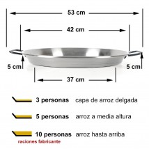 Paellera para 3, 5 o 10 personas